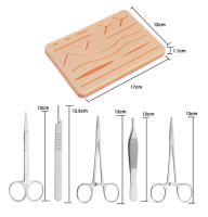 Kit de suturi cu instrumente chirurgicale si pad de silicon ce imită pielea - imagine 2