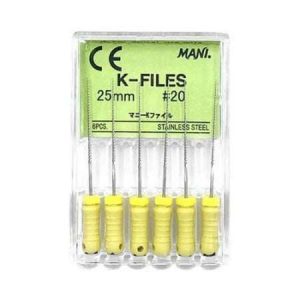Set de ace endodontice K - files 25 mm #20 (galben)
